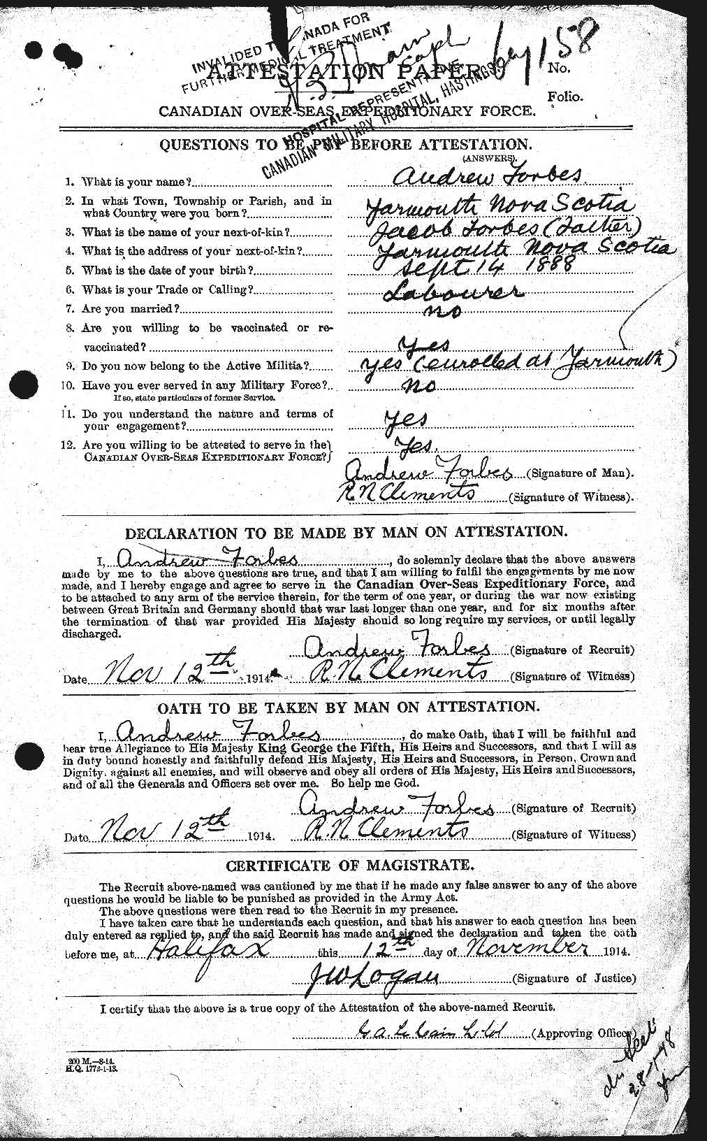 Personnel Records of the First World War - CEF 329919a