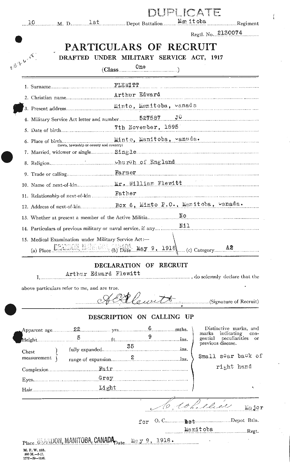 Personnel Records of the First World War - CEF 330199a