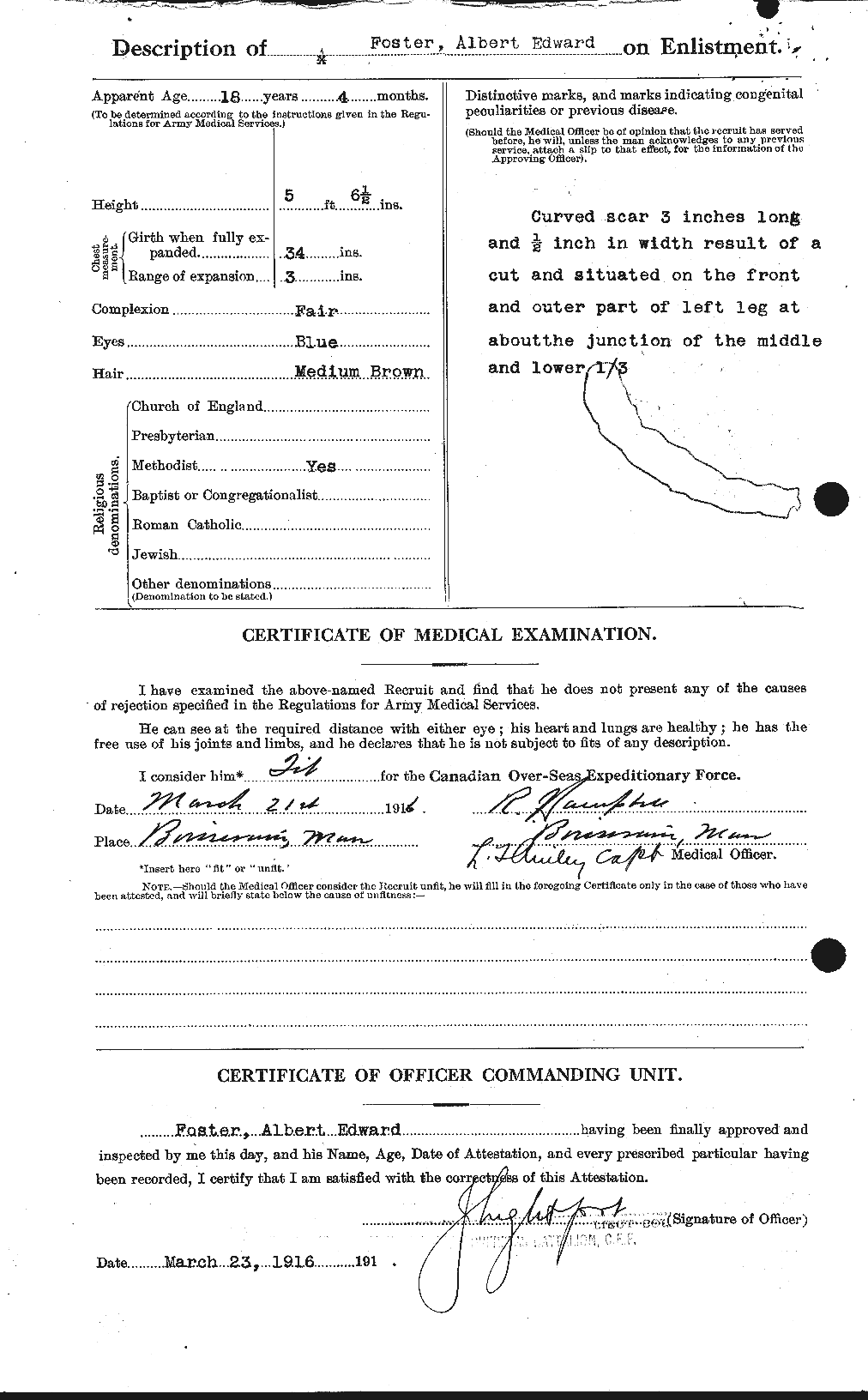Dossiers du Personnel de la Première Guerre mondiale - CEC 330435b