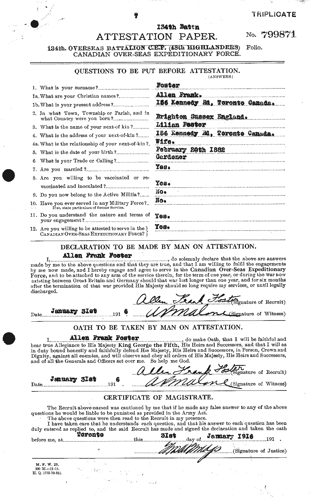 Personnel Records of the First World War - CEF 330452a