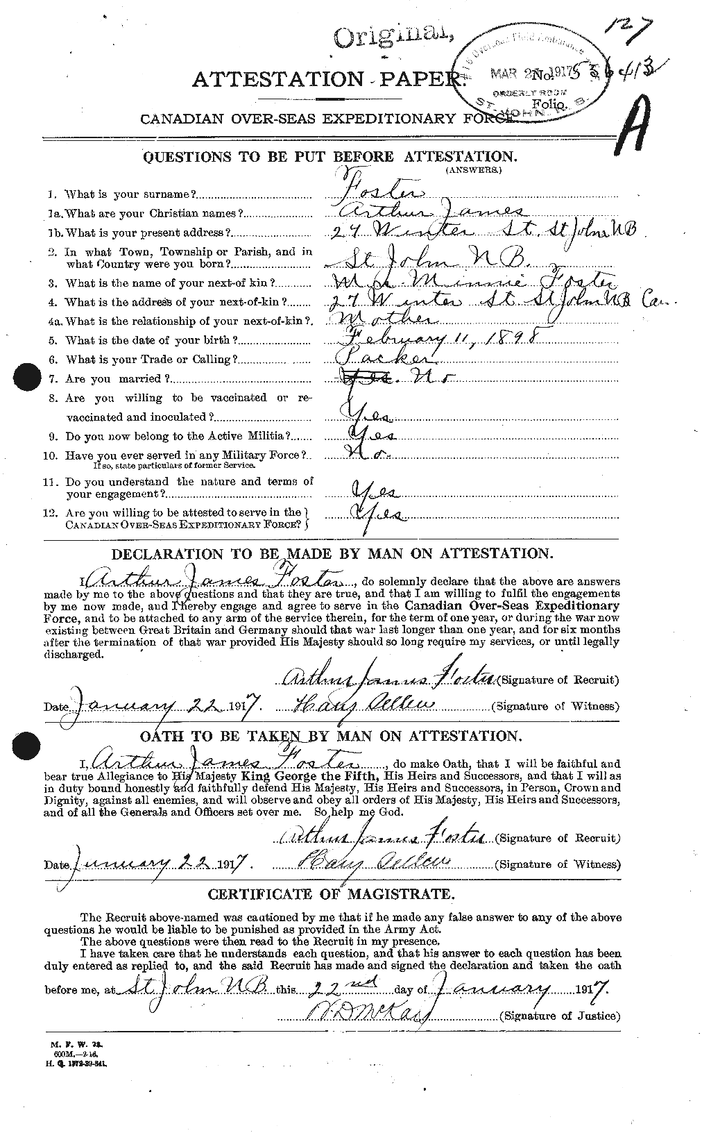 Personnel Records of the First World War - CEF 330474a