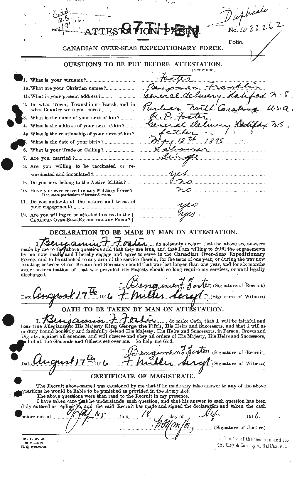 Personnel Records of the First World War - CEF 330484a