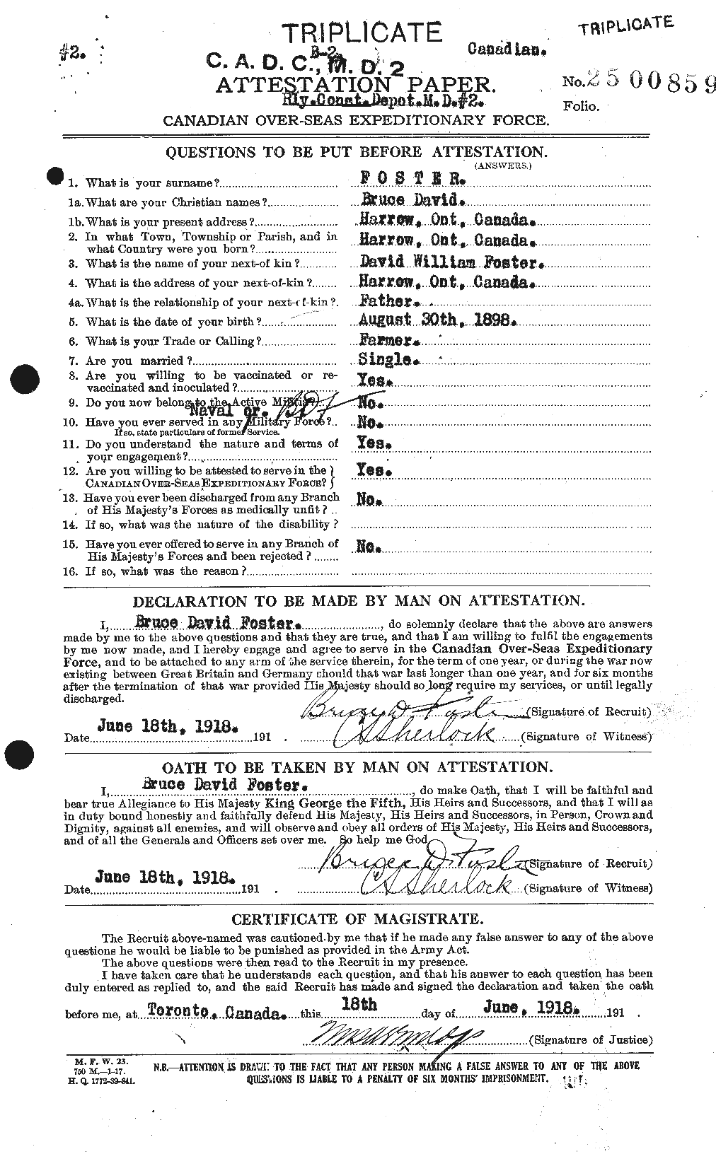 Personnel Records of the First World War - CEF 330490a