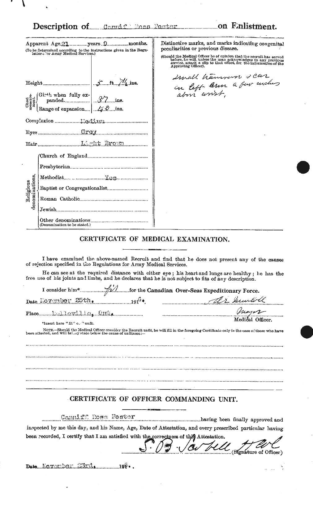 Dossiers du Personnel de la Première Guerre mondiale - CEC 330495b