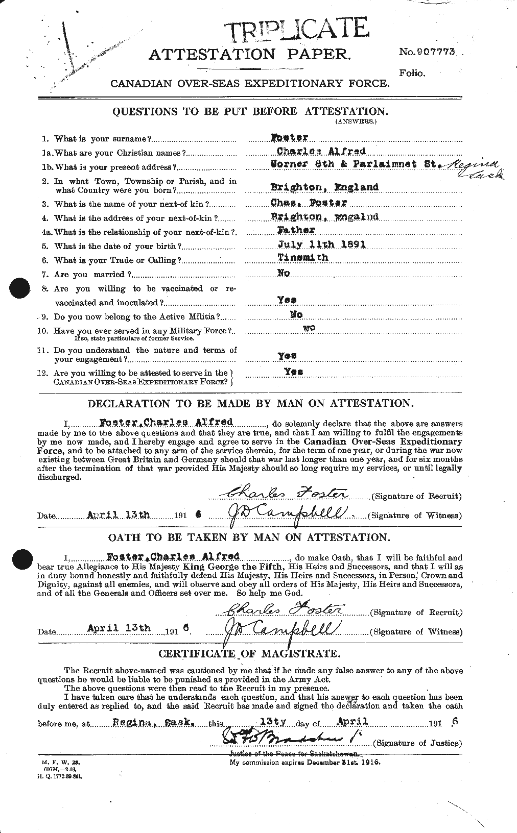 Personnel Records of the First World War - CEF 330505a