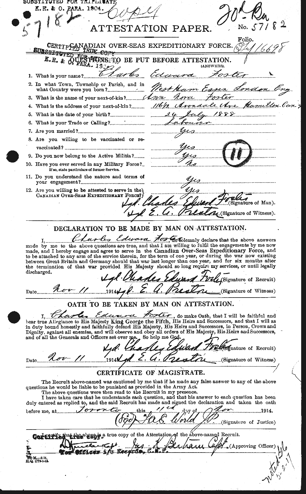 Personnel Records of the First World War - CEF 330509a