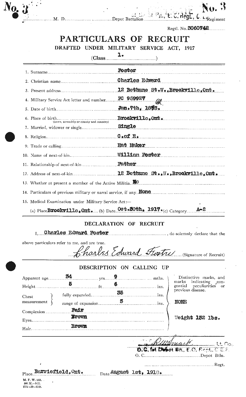 Personnel Records of the First World War - CEF 330510a