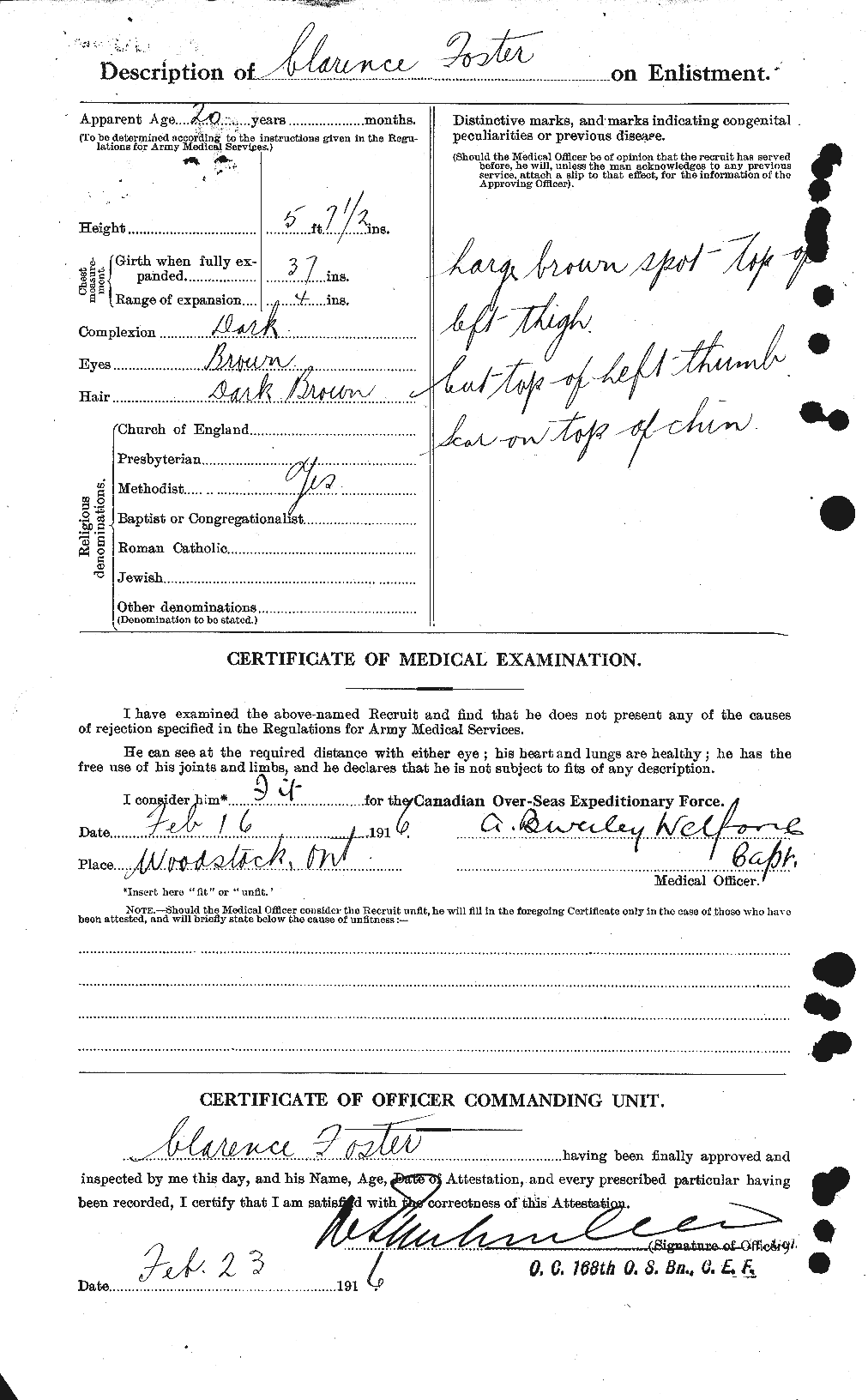 Dossiers du Personnel de la Première Guerre mondiale - CEC 330533b
