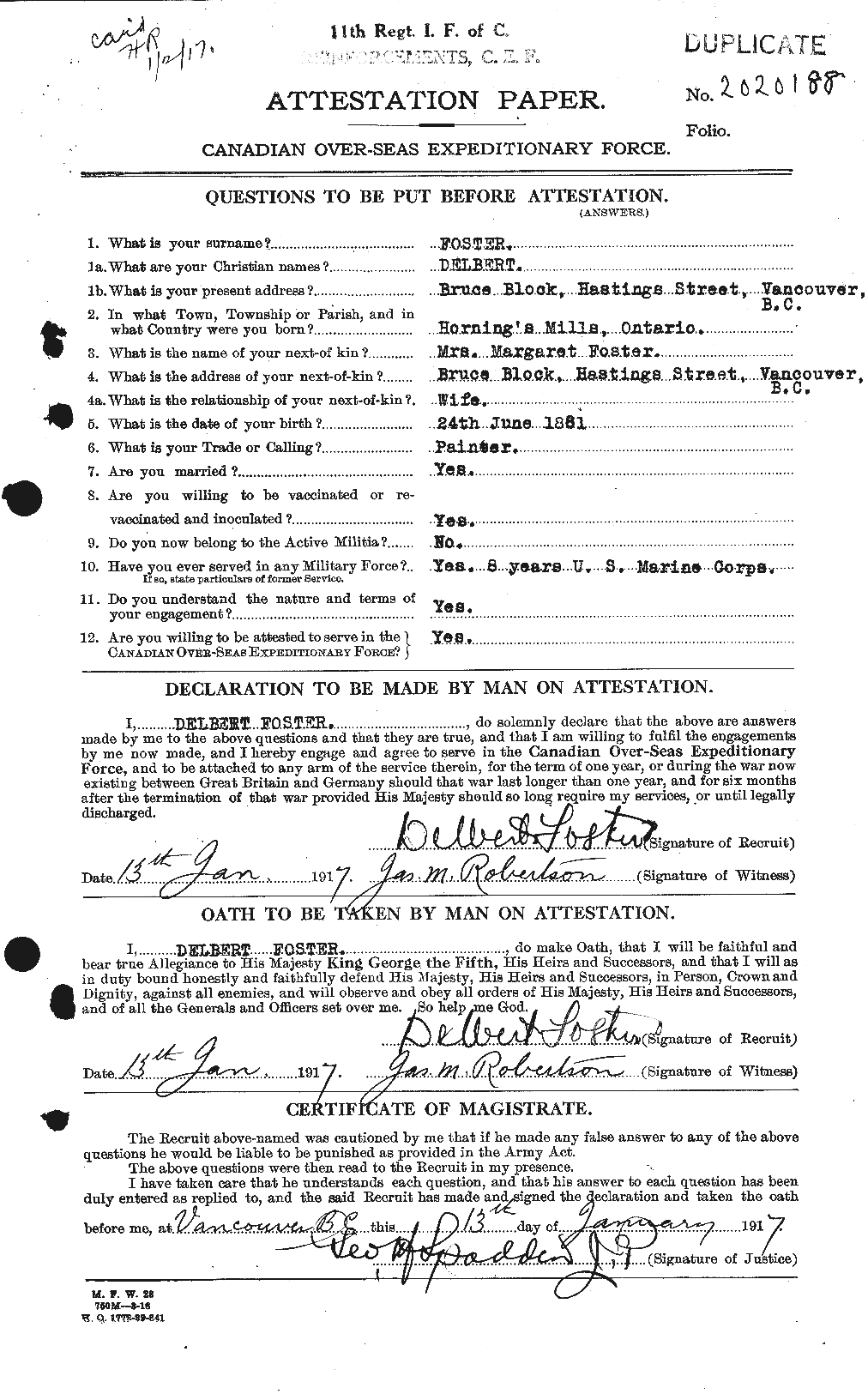Personnel Records of the First World War - CEF 330561a