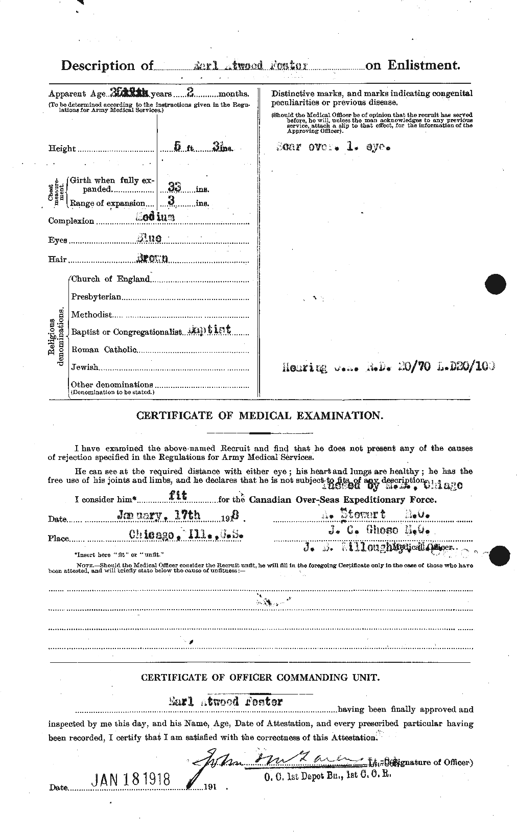 Dossiers du Personnel de la Première Guerre mondiale - CEC 330569b