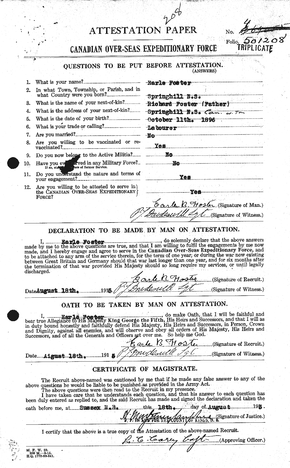 Personnel Records of the First World War - CEF 330572a