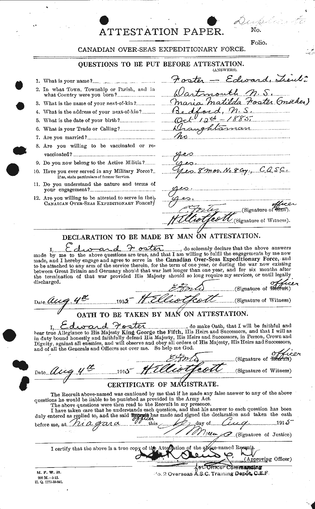 Personnel Records of the First World War - CEF 330575a