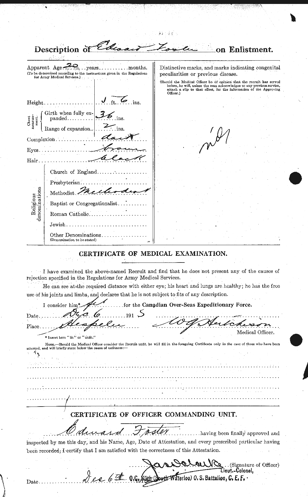 Dossiers du Personnel de la Première Guerre mondiale - CEC 330577b