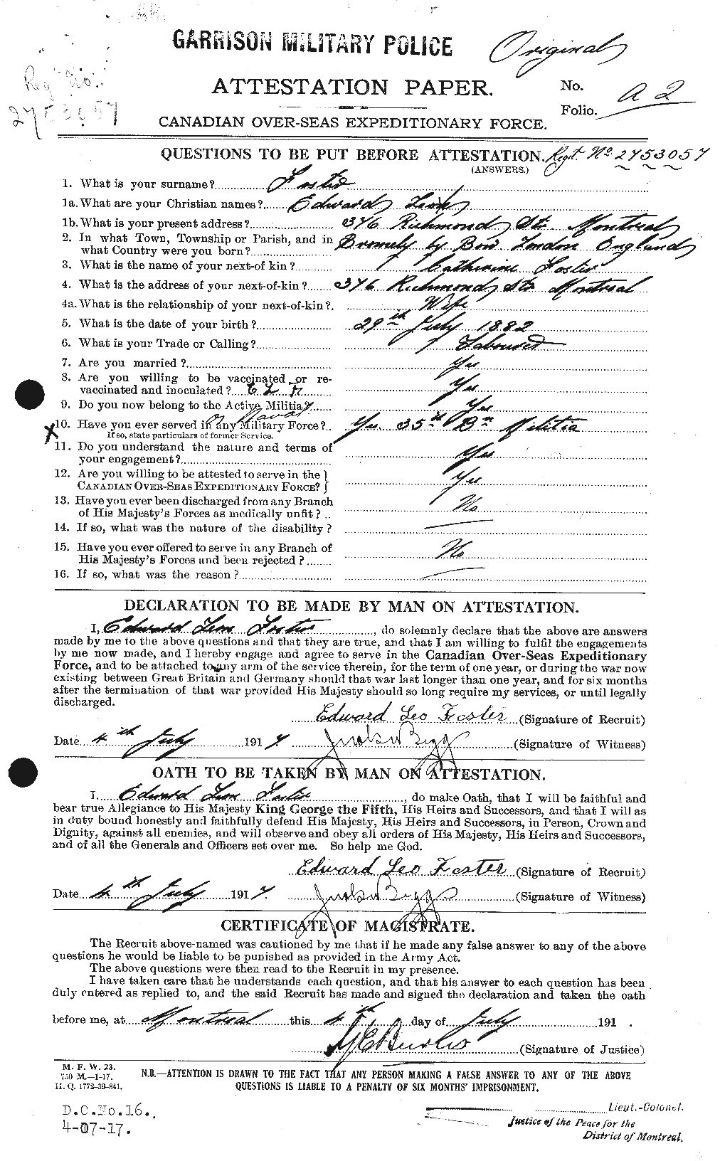 Personnel Records of the First World War - CEF 330584a