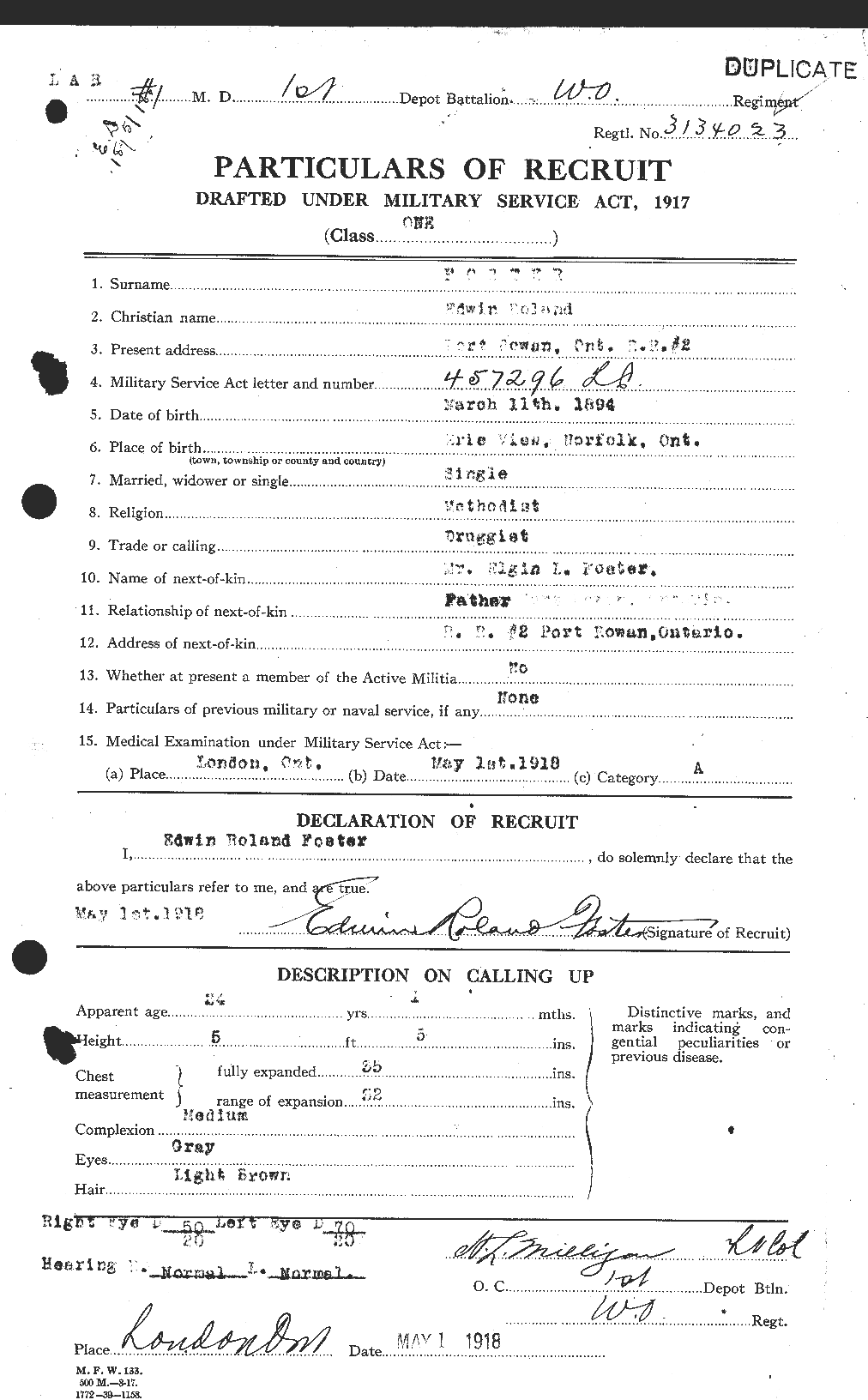 Personnel Records of the First World War - CEF 330592a