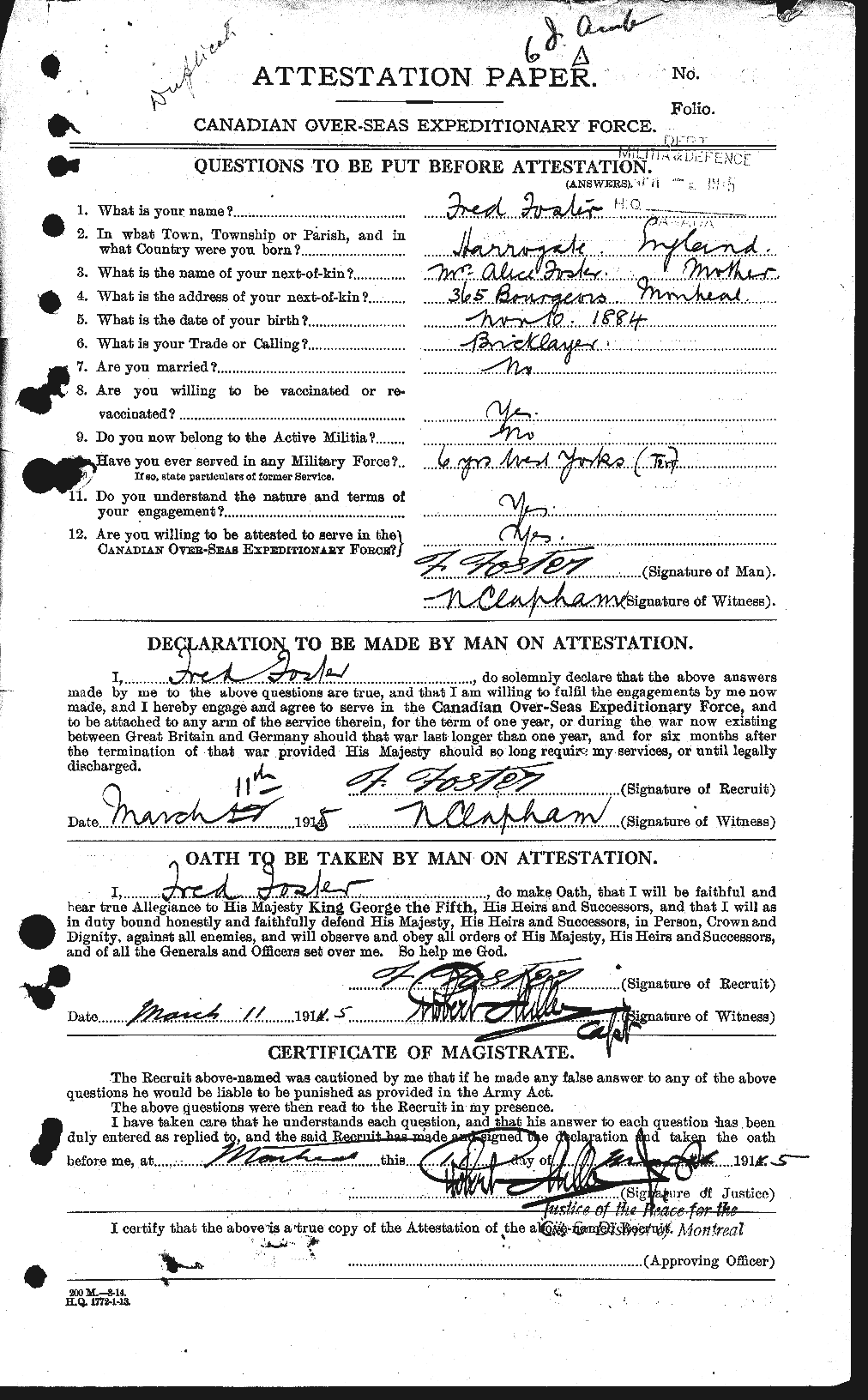 Personnel Records of the First World War - CEF 330632a