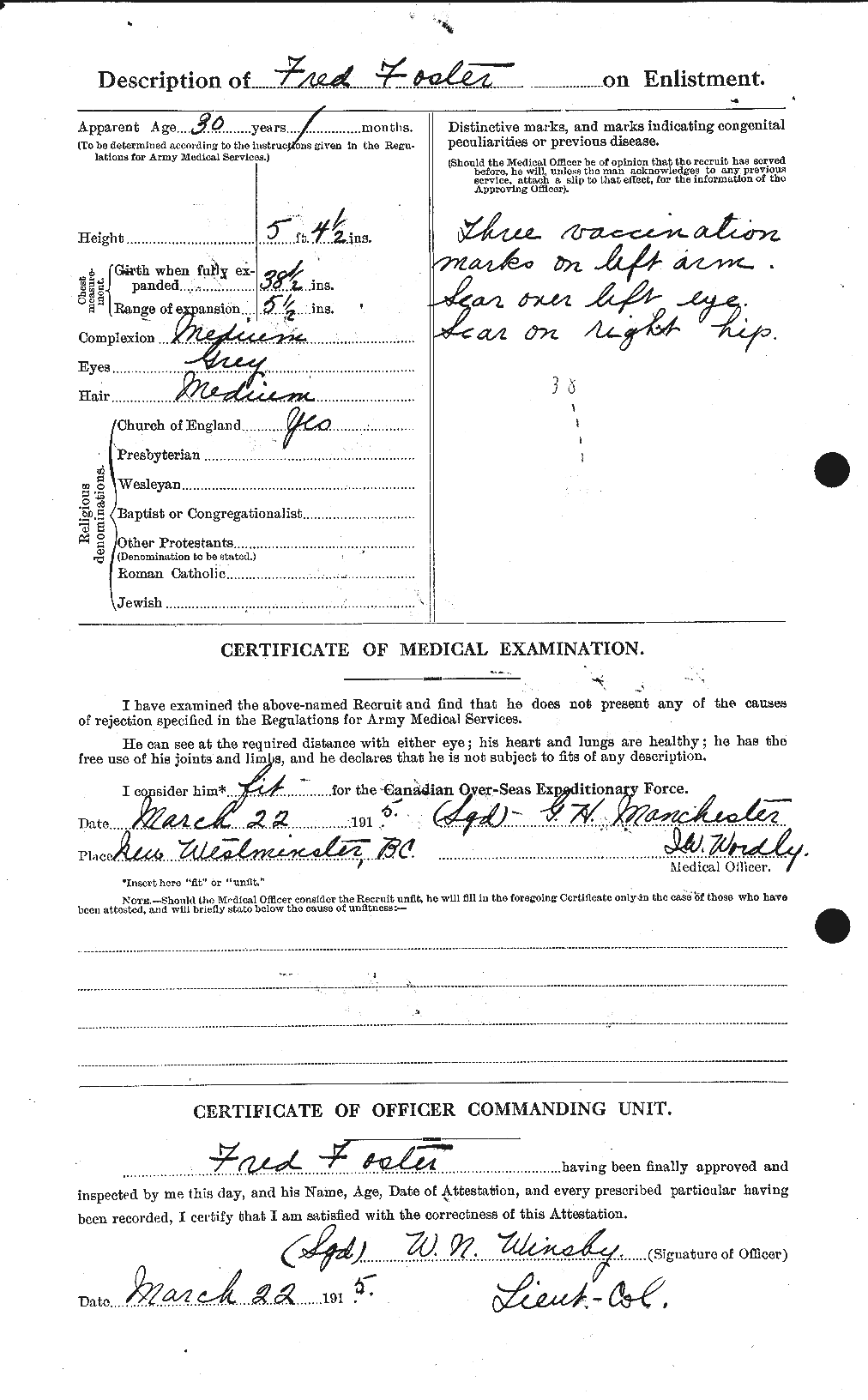 Personnel Records of the First World War - CEF 330634b