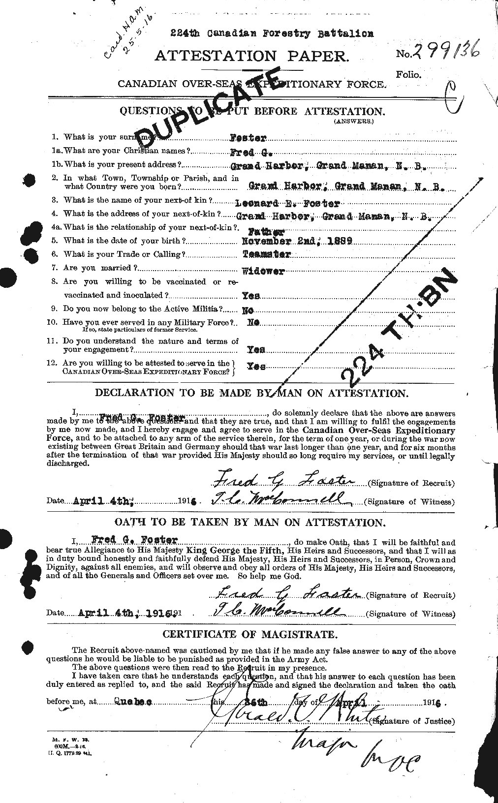 Personnel Records of the First World War - CEF 330639a