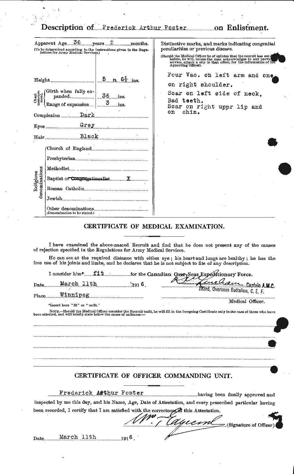 Dossiers du Personnel de la Première Guerre mondiale - CEC 330647b