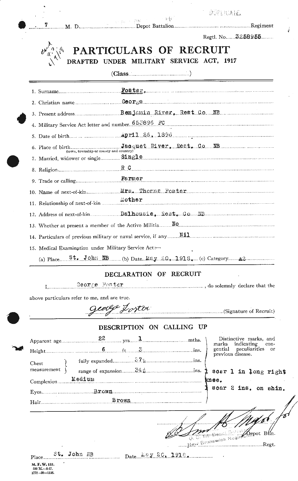 Dossiers du Personnel de la Première Guerre mondiale - CEC 330663a