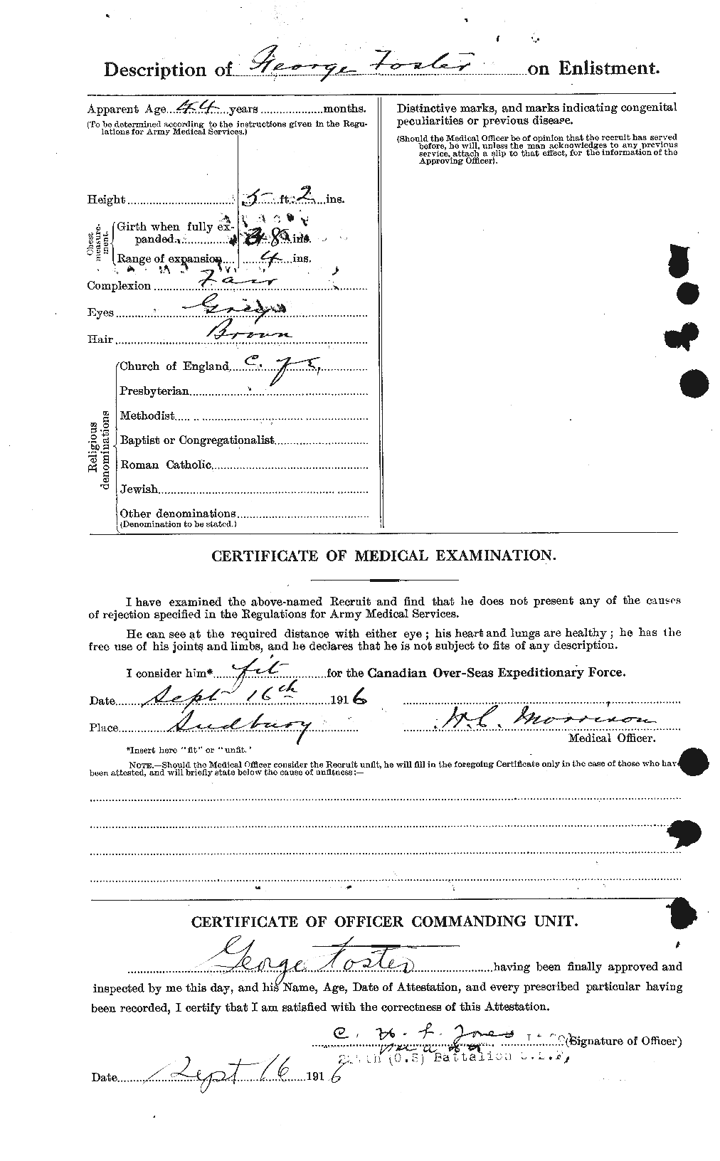Dossiers du Personnel de la Première Guerre mondiale - CEC 330667b