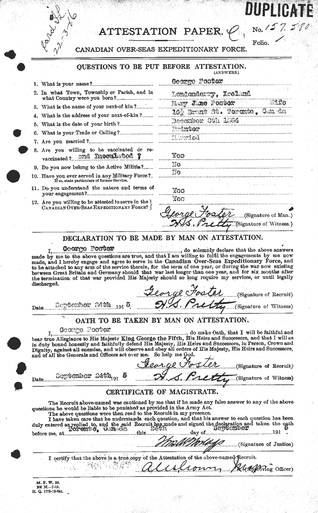 Personnel Records of the First World War - CEF 330669a