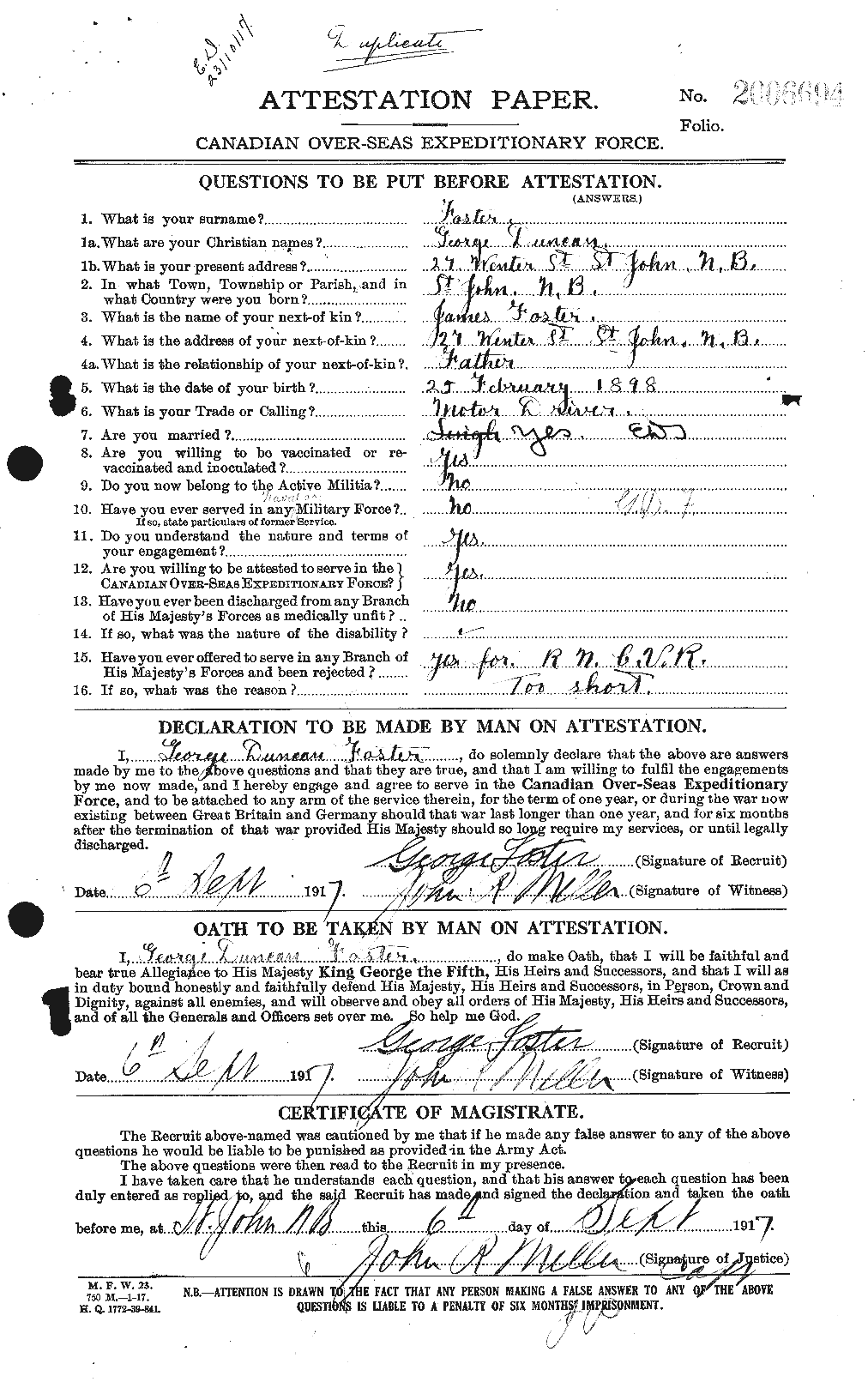 Personnel Records of the First World War - CEF 330684a