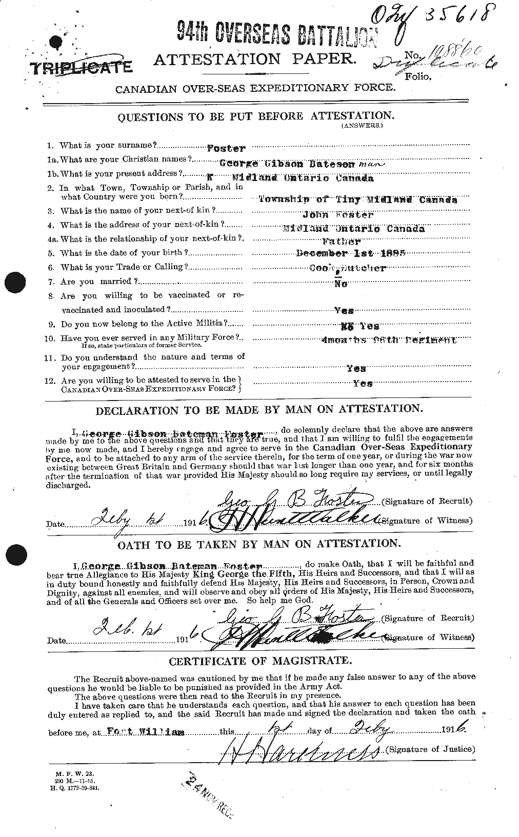 Personnel Records of the First World War - CEF 330690a