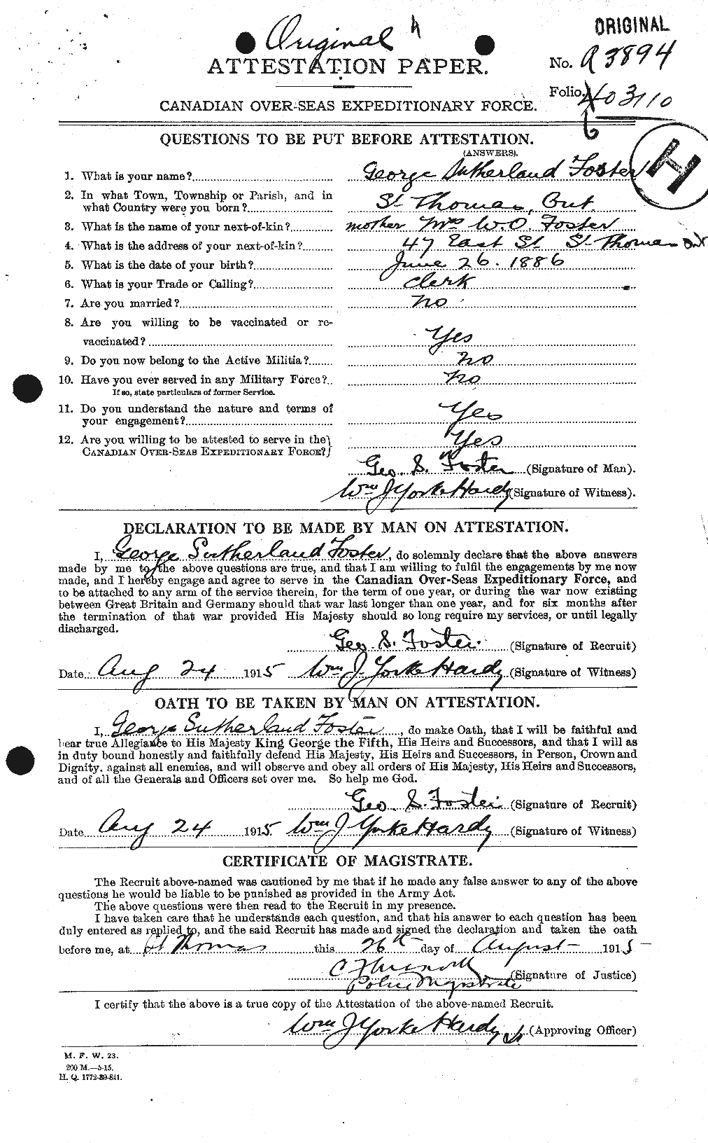 Personnel Records of the First World War - CEF 330701a