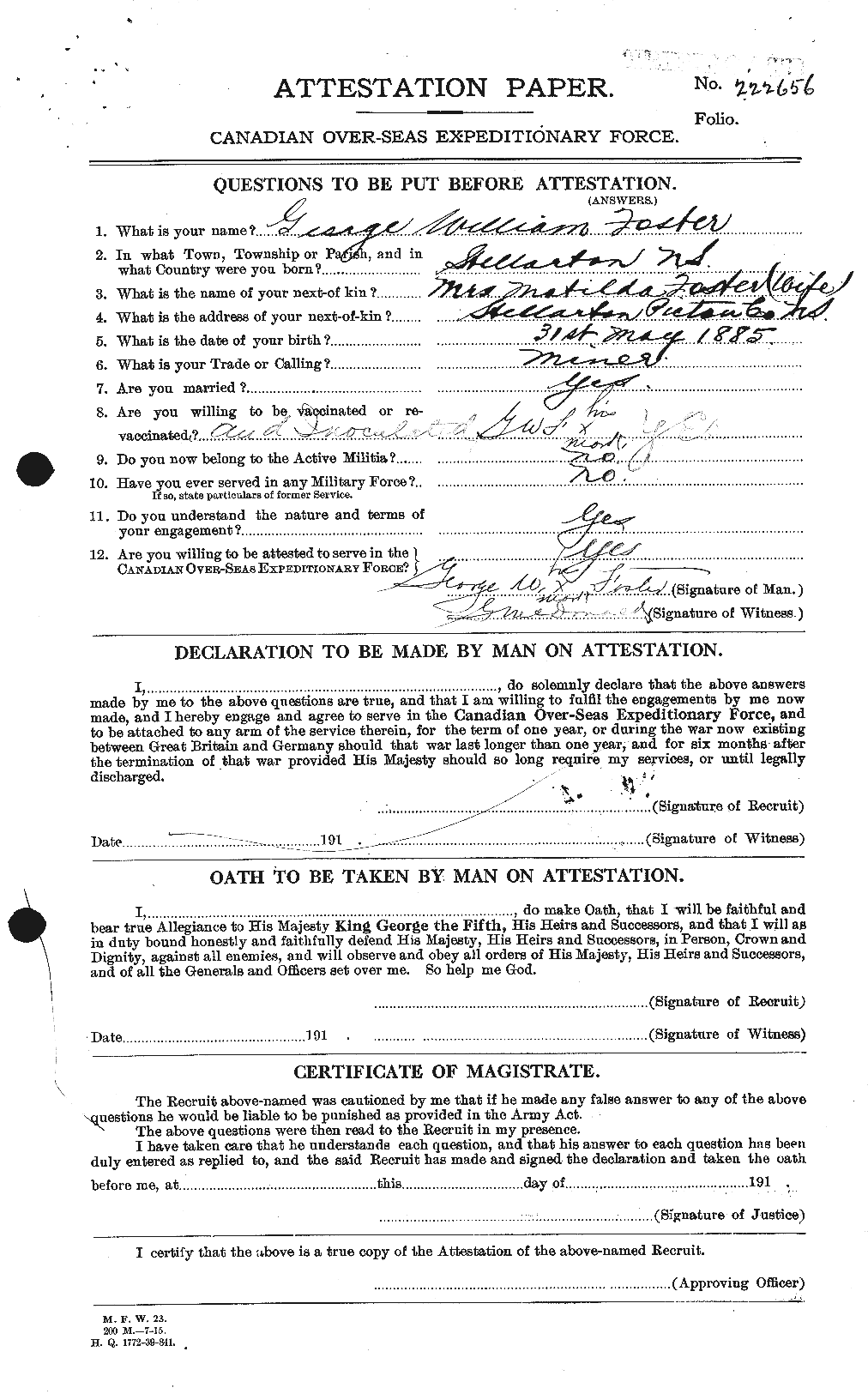 Personnel Records of the First World War - CEF 330706a