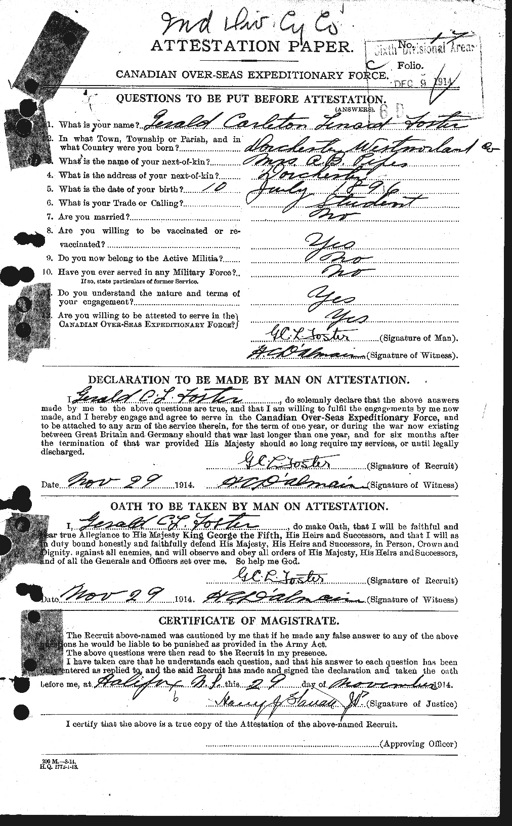 Personnel Records of the First World War - CEF 330708a