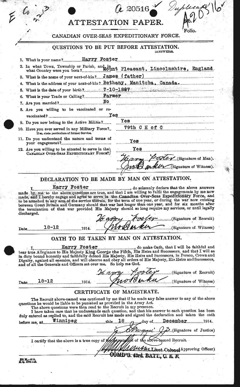 Personnel Records of the First World War - CEF 330737a