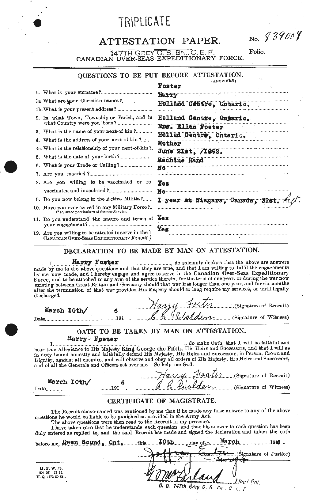 Personnel Records of the First World War - CEF 330740a