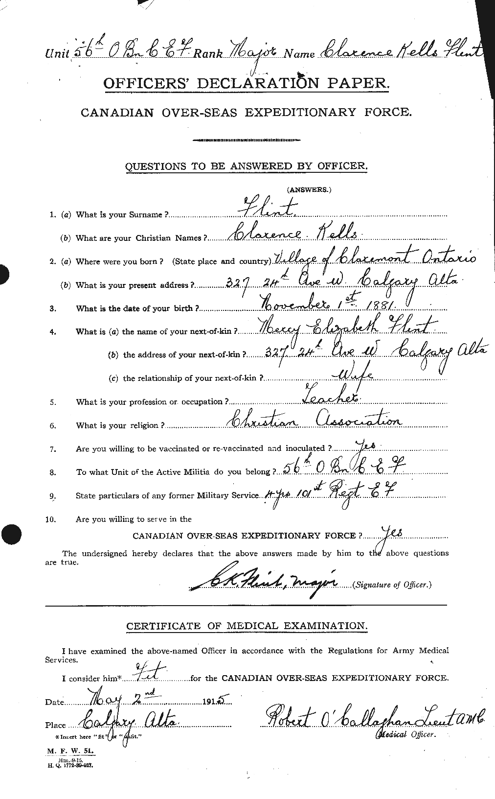 Personnel Records of the First World War - CEF 331200a