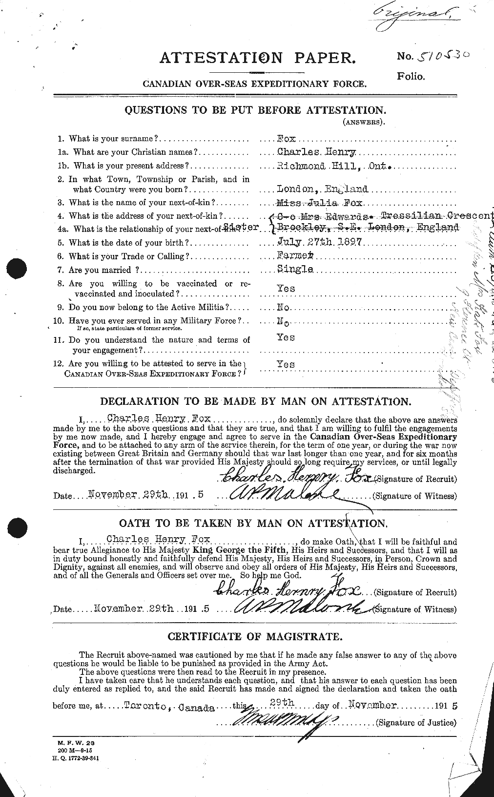Personnel Records of the First World War - CEF 331256a