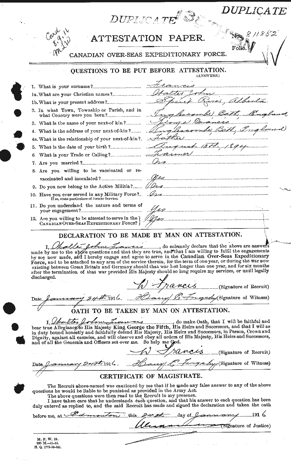 Personnel Records of the First World War - CEF 331941a