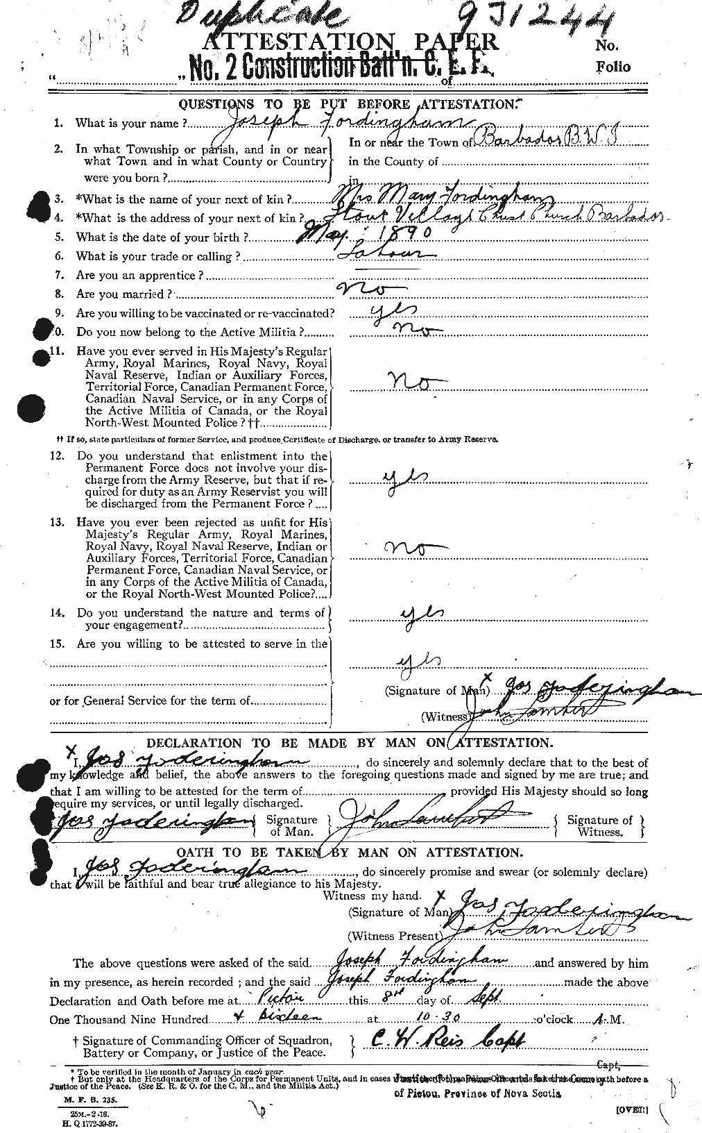 Personnel Records of the First World War - CEF 332630a