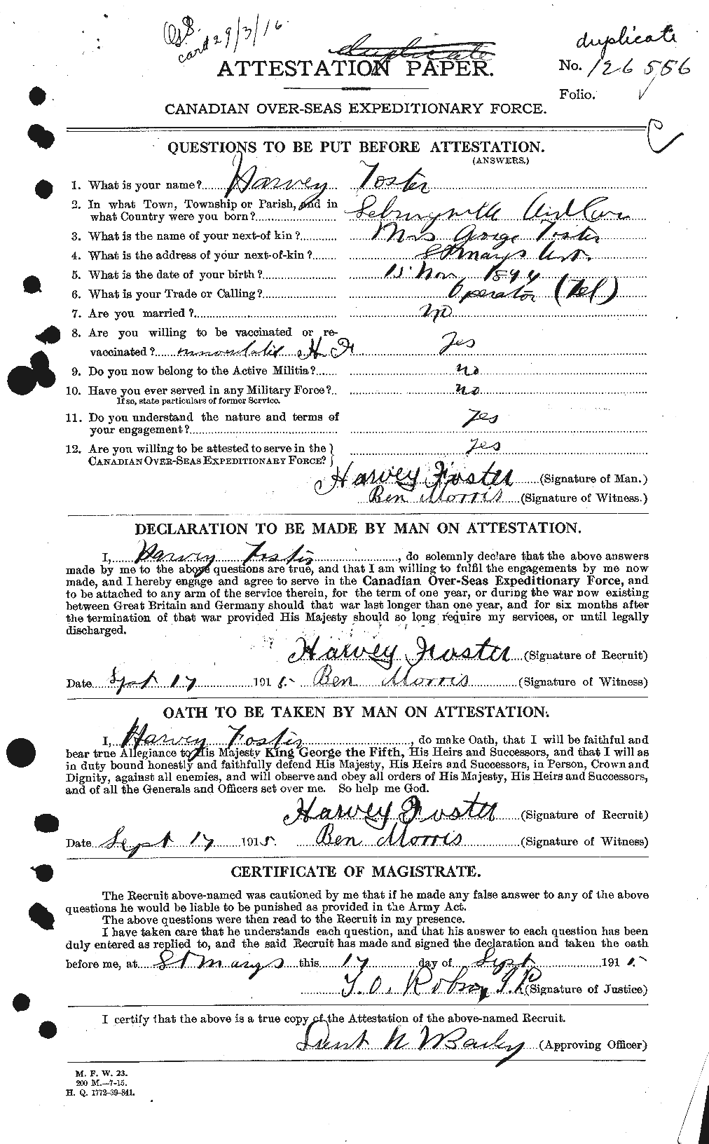 Personnel Records of the First World War - CEF 333235a