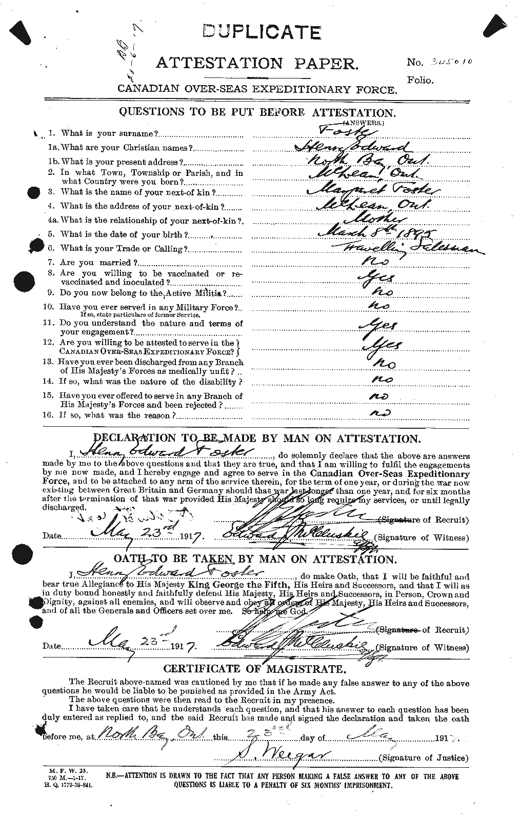 Personnel Records of the First World War - CEF 333248a