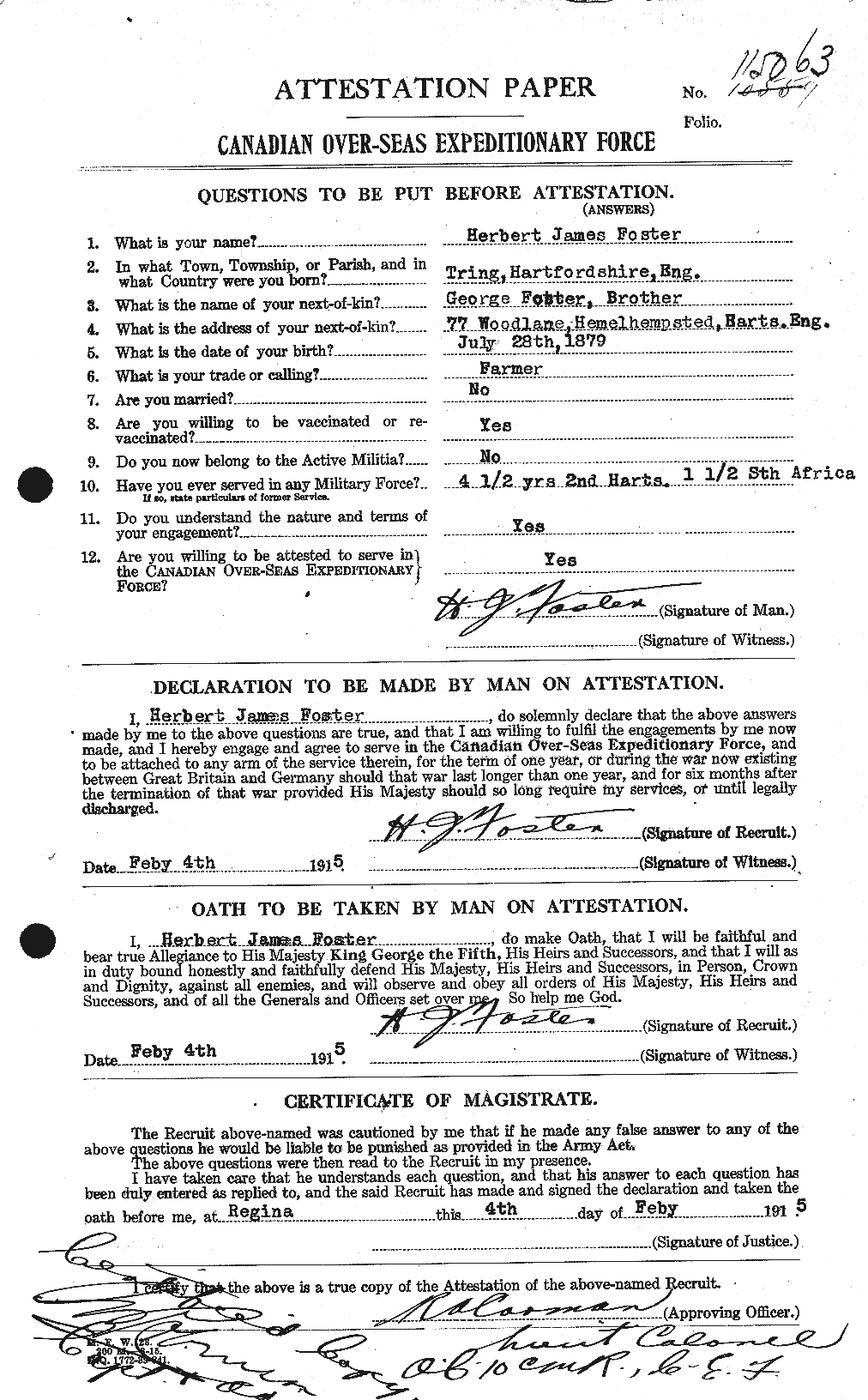 Personnel Records of the First World War - CEF 333258a