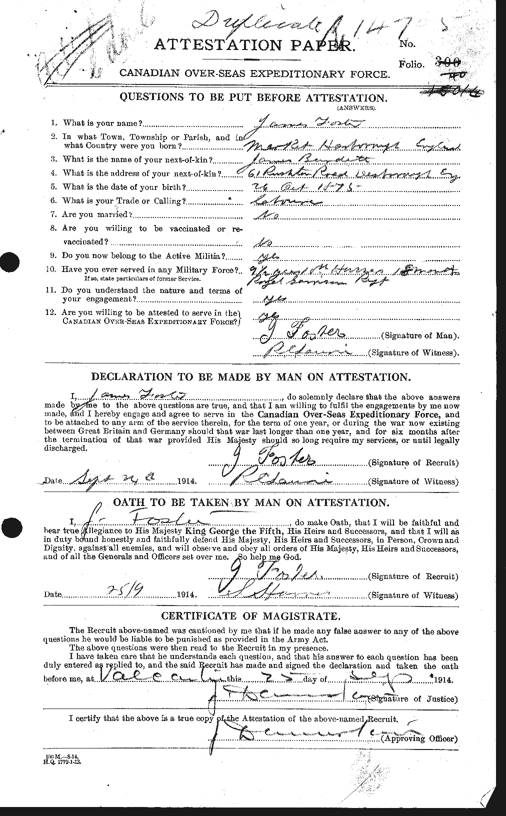 Personnel Records of the First World War - CEF 333282a