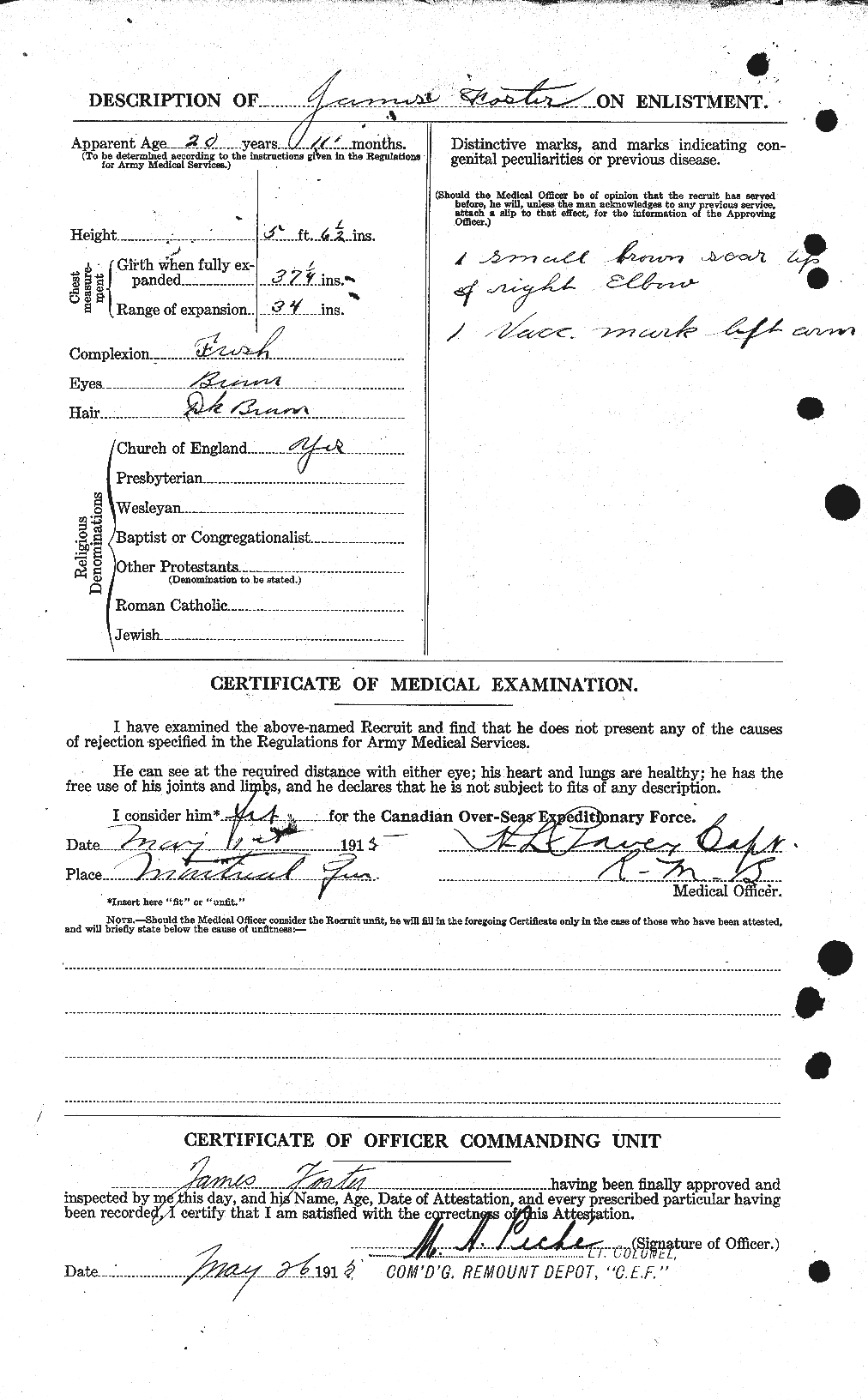 Dossiers du Personnel de la Première Guerre mondiale - CEC 333295b