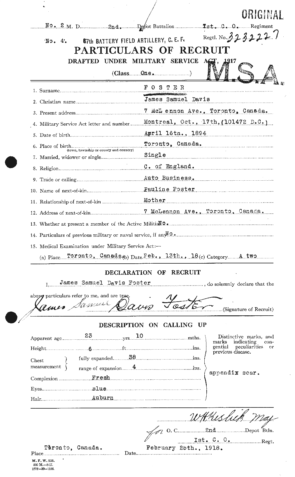 Personnel Records of the First World War - CEF 333318a