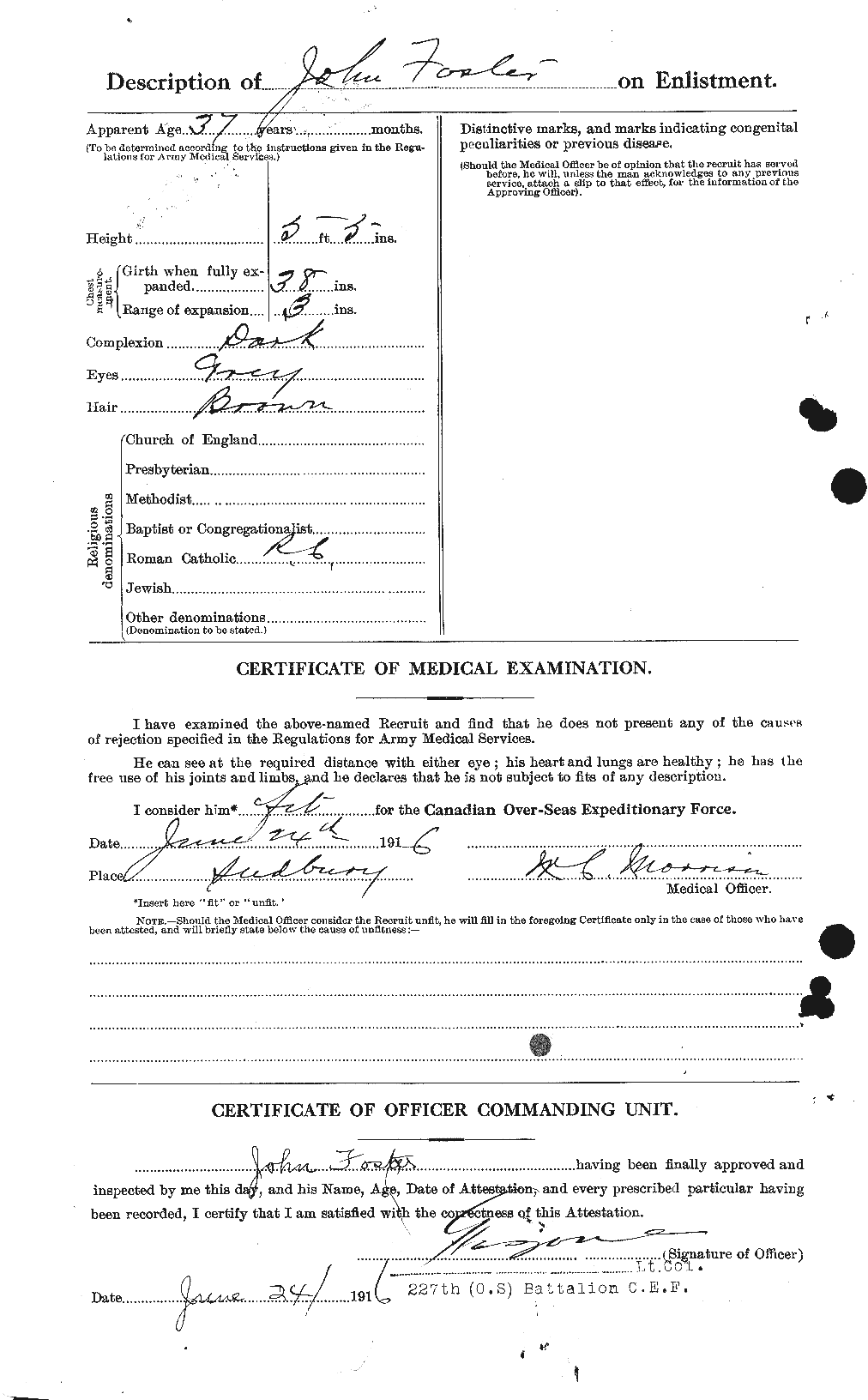 Dossiers du Personnel de la Première Guerre mondiale - CEC 333324b