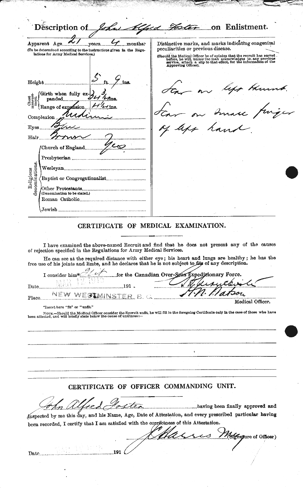 Dossiers du Personnel de la Première Guerre mondiale - CEC 333353b