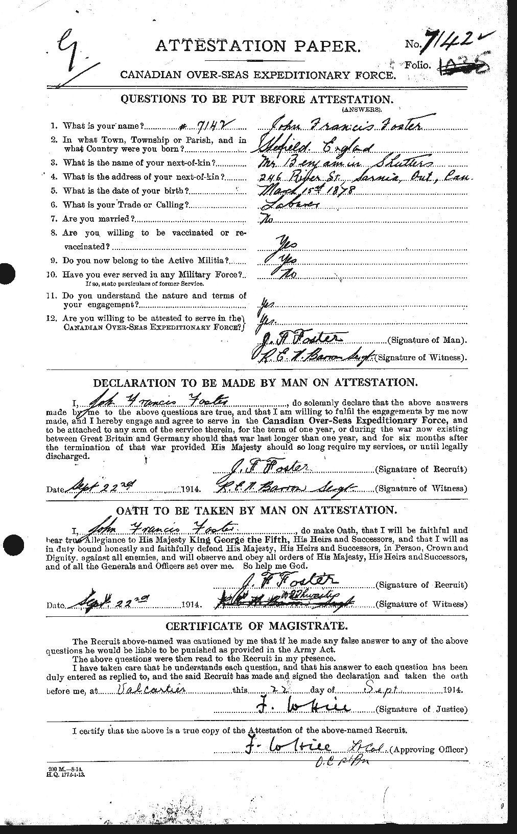 Personnel Records of the First World War - CEF 333359a