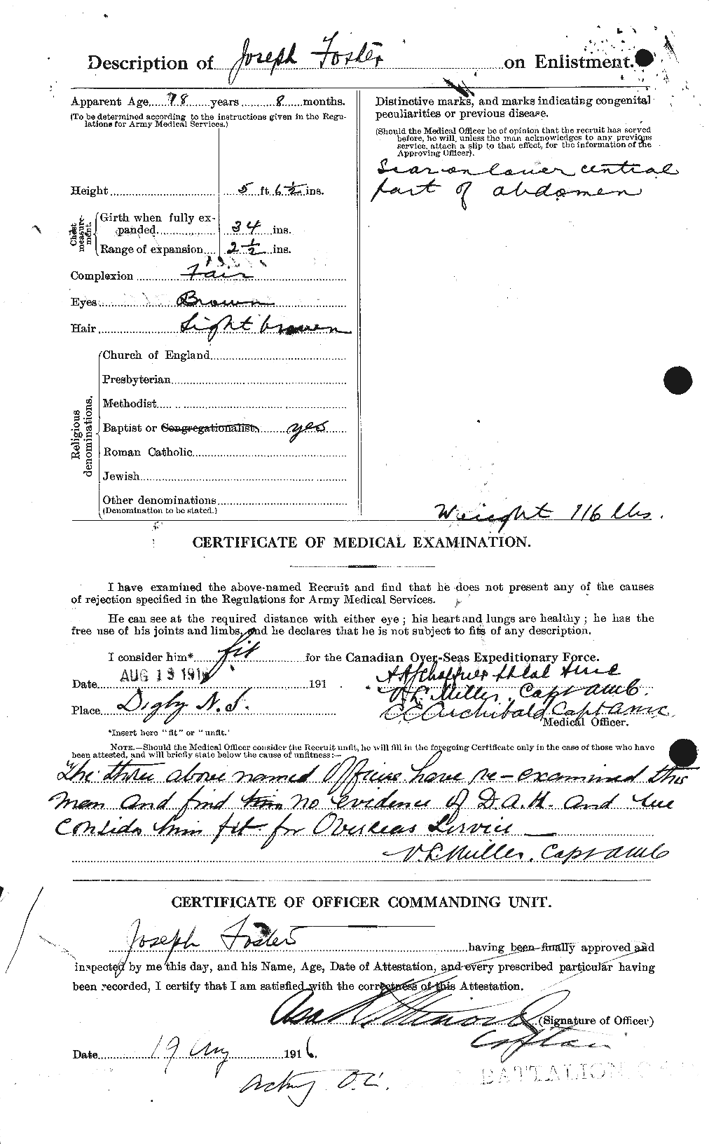 Dossiers du Personnel de la Première Guerre mondiale - CEC 333376b