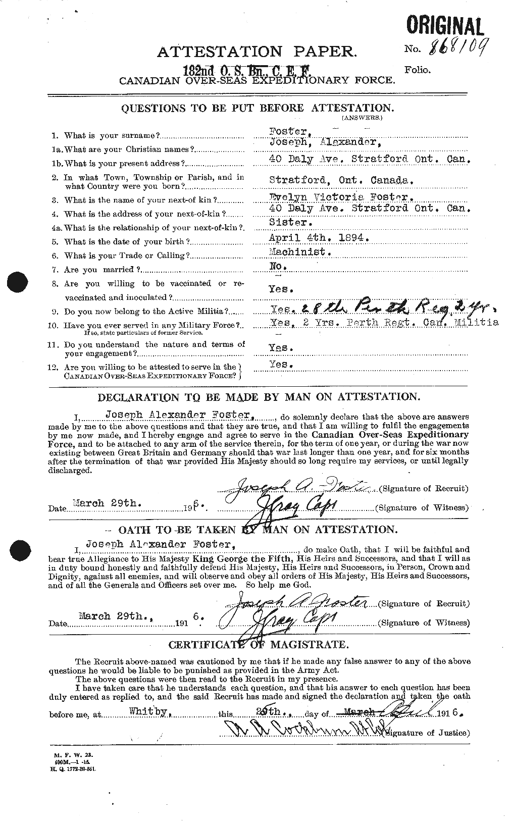 Personnel Records of the First World War - CEF 333384a