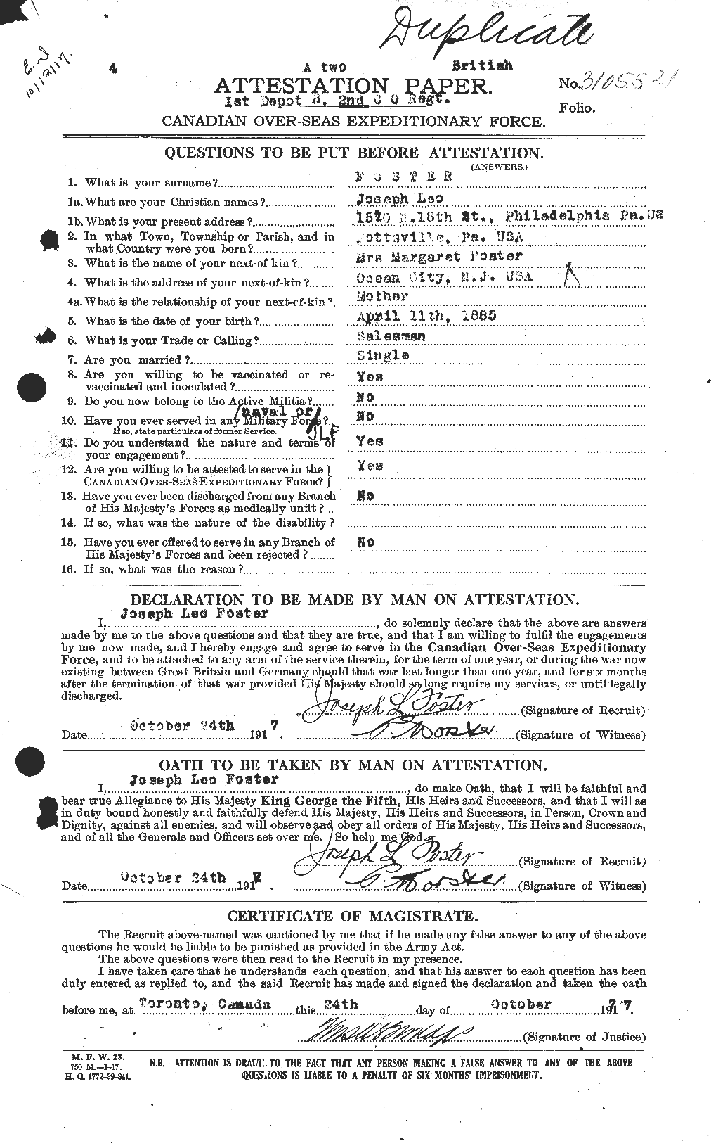 Personnel Records of the First World War - CEF 333390a