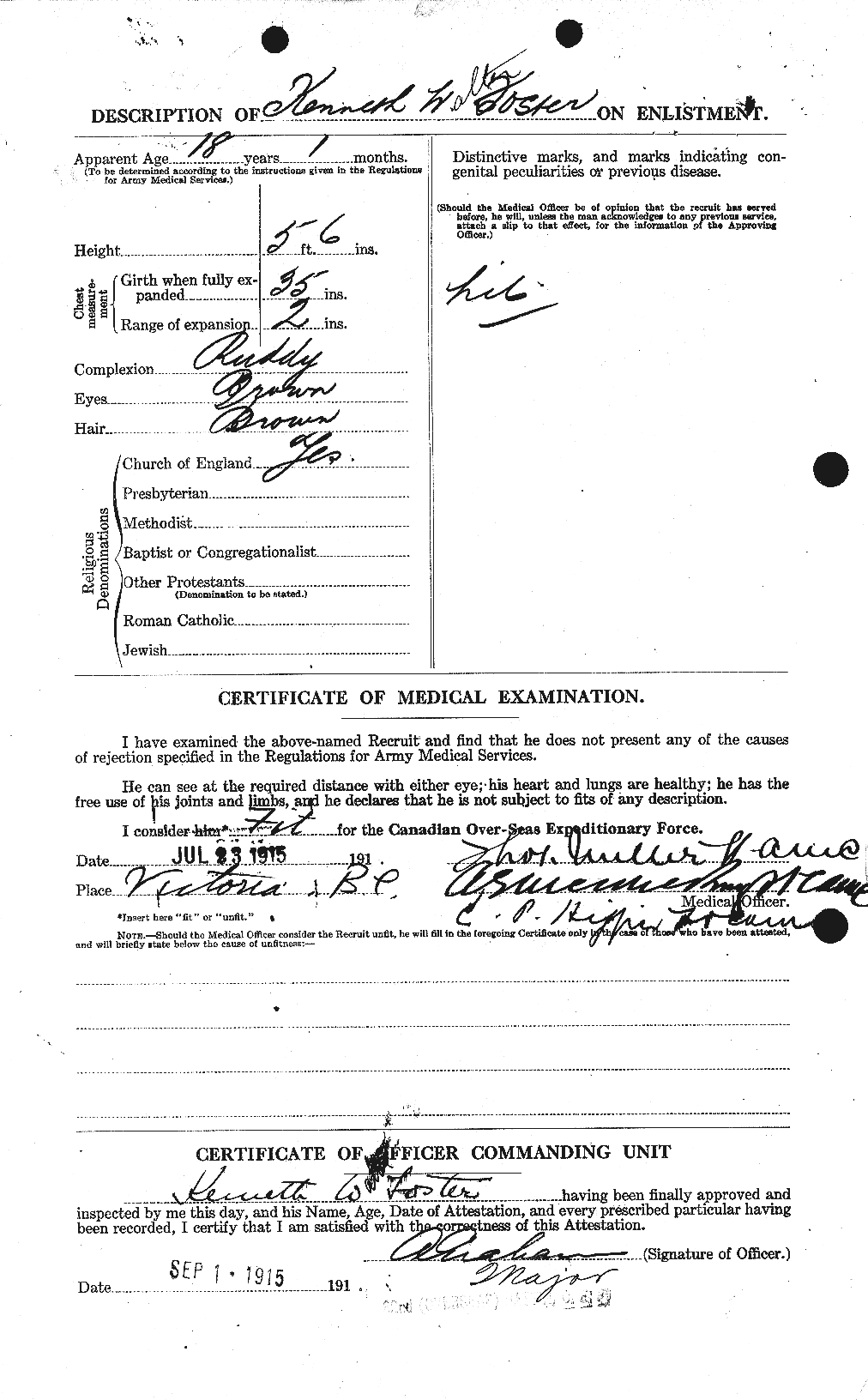 Dossiers du Personnel de la Première Guerre mondiale - CEC 333396b